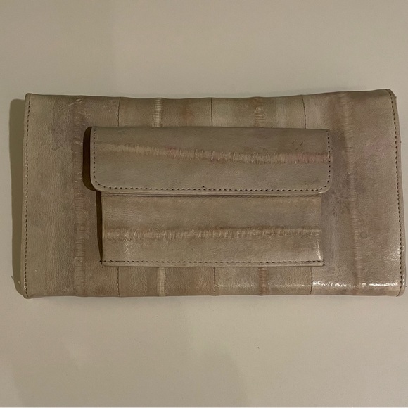 Vintage EEL skin wallet with check book - Picture 2 of 9